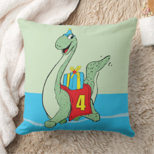 Junge, 4. Geburtstag Dinosaurier Kissen
