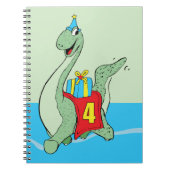 Junge, 4. Geburtstag Dinosaurier Notizblock (Vorderseite)