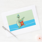 Junge, 4. Geburtstag Dinosaurier Rechteckiger Aufkleber (Umschlag)