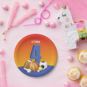 Junge 4. Geburtstag Sportbälle Pappteller (Party)