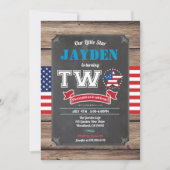 Junge 4. Juli 2002 ZWEI Jungen Einladung (Vorderseite)