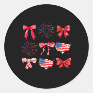 Junge 4. Juli US-amerikanische Patriotische Frauen Runder Aufkleber