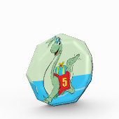 Junge, 5. Geburtstag Dinosaurier Fotoblock (Links)