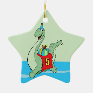 Junge, 5. Geburtstag Dinosaurier Keramik Ornament