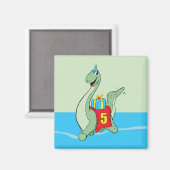 Junge, 5. Geburtstag Dinosaurier Magnet (Vorderseite/Rückseite)