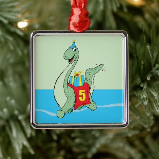 Junge, 5. Geburtstag Dinosaurier Ornament Aus Metall (Baum)