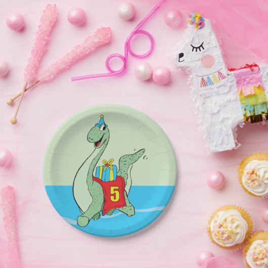 Junge, 5. Geburtstag Dinosaurier Pappteller (Party)