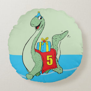 Junge, 5. Geburtstag Dinosaurier Rundes Kissen