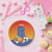 Junge 6. Geburtstag Sportbälle Pappteller (Party)