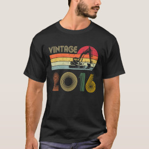 Junge 6. Geburtstag Vintag 2016 Bauwagen E T-Shirt