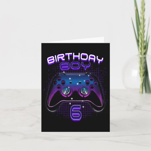 Junge 6 Video Game Controller Gamer 6. Geburtstag  Karte (Vorderseite)