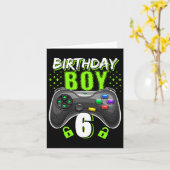 Junge 6 Video Game Controller Gamer 6. Geburtstag  Karte (Gelbe Blume)
