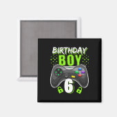Junge 6 Video Game Controller Gamer 6. Geburtstag  Magnet (Vorderseite/Rückseite)