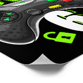 Junge 6 Video Game Controller Gamer 6. Geburtstag Poster (Ecke)