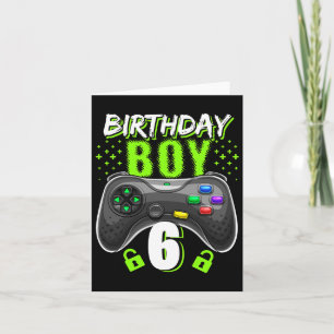 Junge 6 Videospiel-Controller Gamer 6. Geburtstag  Karte