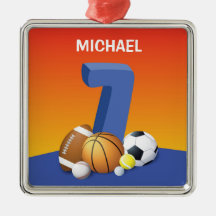 Junge 7. Geburtstag Sportbälle