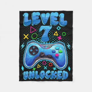Junge 7. Geburtstagsstufe 7 Entsperrte Video Gamer Fleecedecke