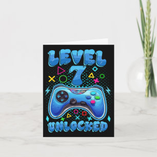 Junge 7. Geburtstagsstufe 7 Entsperrte Video Gamer Karte