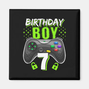 Junge 7 Videospiel-Controller Gamer 7. Geburtstag  Magnet