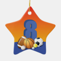 Junge 8. Geburtstag Sportbälle
