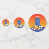 Junge 8. Geburtstag Sportbälle Konfetti (Rückseiten)