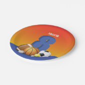 Junge 8. Geburtstag Sportbälle Pappteller (Schrägansicht)