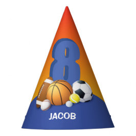 Junge 8. Geburtstag Sportbälle Partyhütchen