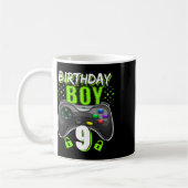 Junge 9 Video Game Controller Gamer 9. Geburtstag  Kaffeetasse (Links)