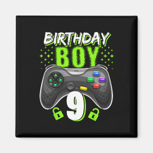 Junge 9 Video Game Controller Gamer 9. Geburtstag  Magnet
