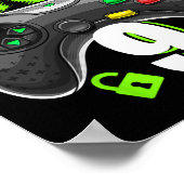 Junge 9 Videospiel-Controller Gamer 9. Geburtstag Poster (Ecke)