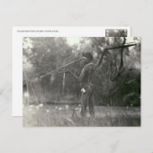 Junge Aborigine-Jäger mit Speer und Woomera Postkarte (Vorne/Hinten)