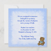 Junge Adoption Ankündigung (Rückseite)