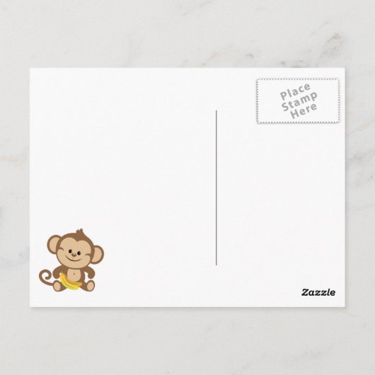 Junge Affe mit Banana Postkarte (Rückseite)