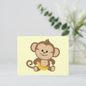 Junge Affe mit Banana Postkarte (Stehend Vorderseite)