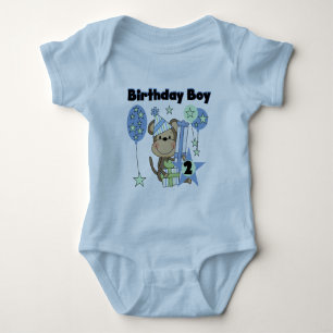 Junge Affe mit Geschenken 2. Geburtstagsgeschenke Baby Strampler