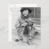 Junge als Cowboy mit Spielzeug verkleidet Postkarte (Vorne/Hinten)