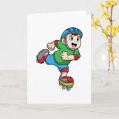 Junge als Skater mit Skaten & Helmet Karte (Gelbe Blume)