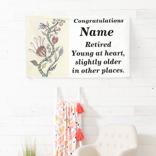 Junge am Herz-Ruhestands-Party Banner (Insitu)