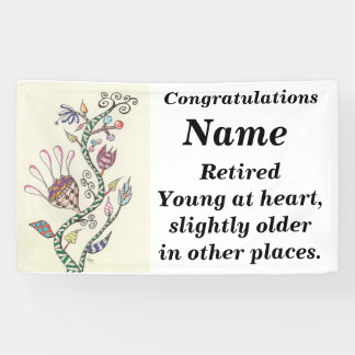 Junge am Herz-Ruhestands-Party Banner