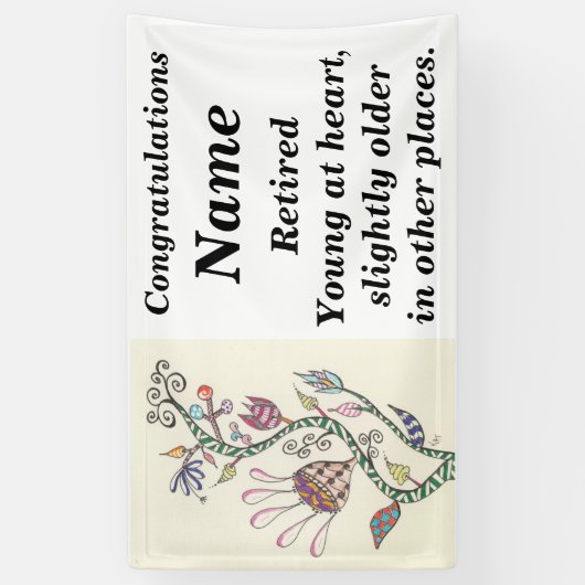 Junge am Herz-Ruhestands-Party Banner (Vertikal)