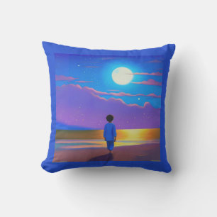 Junge am Strand, Gazan am Mond Kissen