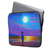 Junge am Strand, Gazan am Mond Laptopschutzhülle (Vorderseite Links)