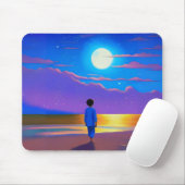 Junge am Strand, Gazan am Mond Mousepad (Mit Mouse)