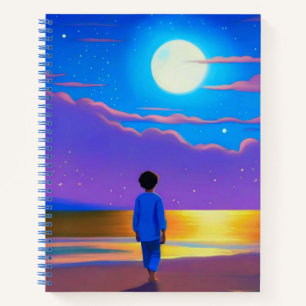 Junge am Strand, Gazan am Mond Notizblock