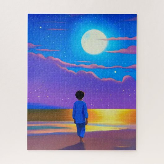 Junge am Strand, Gazan am Mond Puzzle (Vertikal)