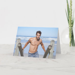 Junge am Strand Grußkarte für heiße Typen Karte