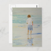 Junge am Strand Postkarte (Vorne/Hinten)