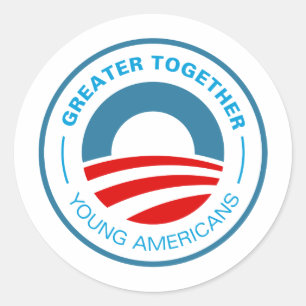 Junge Amerikaner für Obama Runder Aufkleber