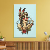 Junge Amerikanerin Leinwanddruck (Insitu (Wohnzimmer))