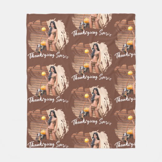 Junge amerikanische Ureinwohner, die auf einer Hol Fleecedecke (Vorderseite)